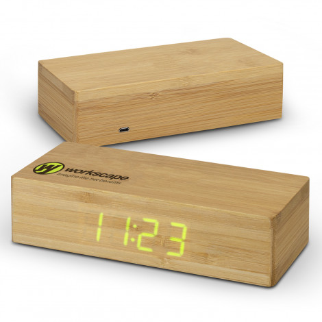 Bamboo Wireless Charging Clock - Image 2